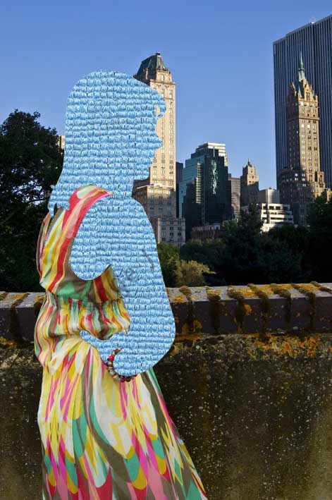 Robyn_Modelling_dress_blue_stitch_NYC_background1