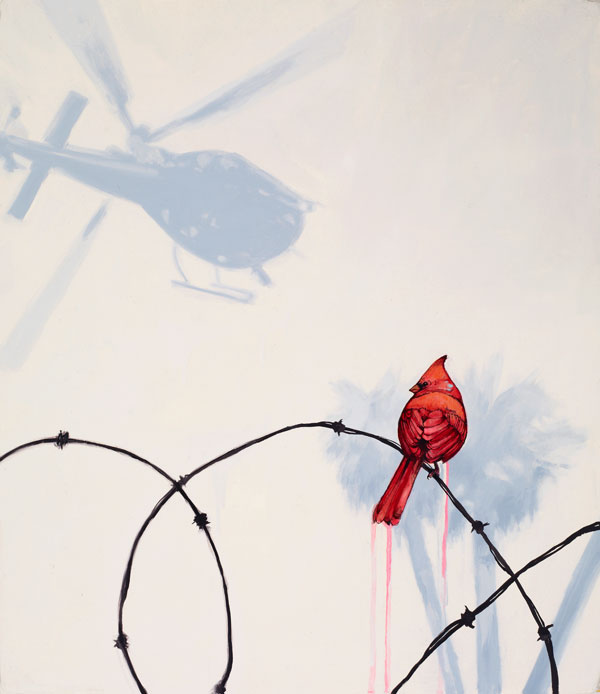 Stranger-2010-Oil-Acrylic-Ink-and-Velum-on-Canvas-19-x-22-inches