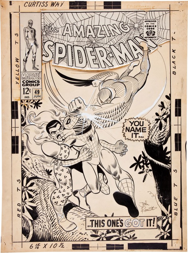 amazing-spider-man-49-john-romita-sr-original-cover-art1-600x806