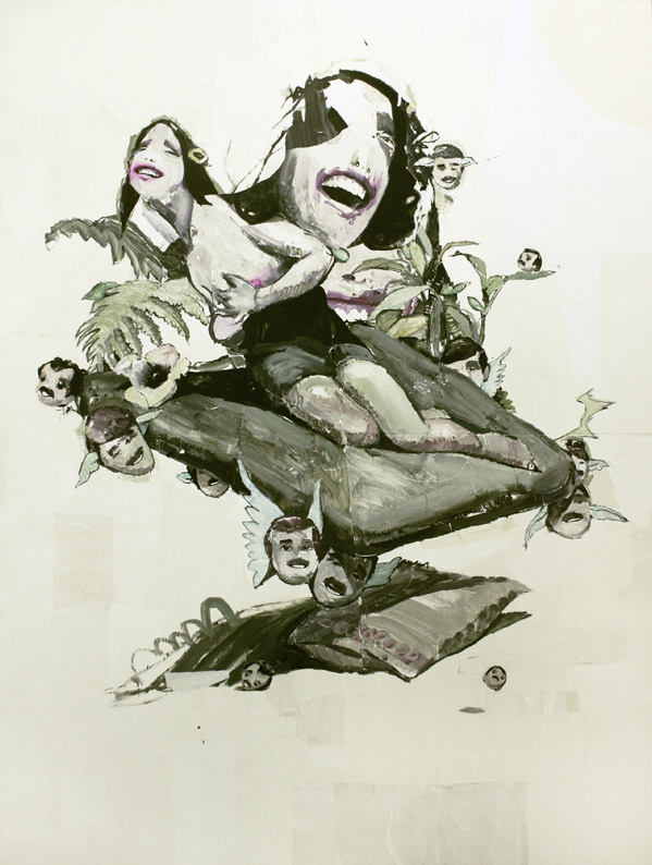 He_stared_at_me_with_those_unforgettable_eyes_-_acrylic_on_paper_on_canvas_217x290cm