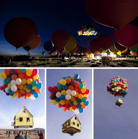 real-flying-up-house