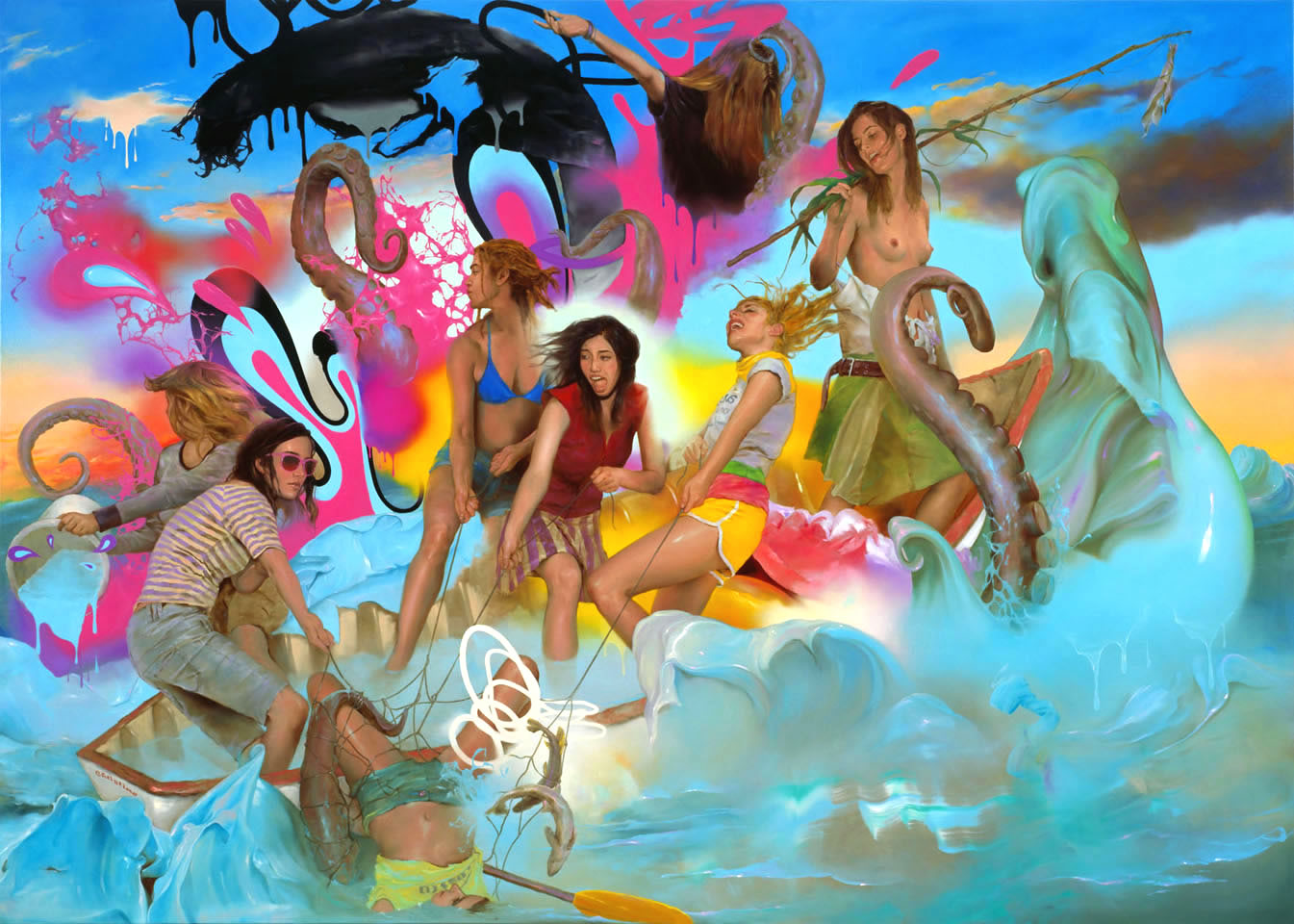 in_den_hohen_Wellen_unserer_Abenteuer_2010_Ol_auf_Leinwand_270_x_380cm