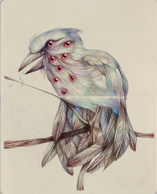 8220The-Moalist8221-2012-colored-pencils-and-pen-on-paper-frommoleskin-_26x21160cm-8220The-River-of-Milk8221-October-12th-Roq-La-Rue-Gallery-Seattle
