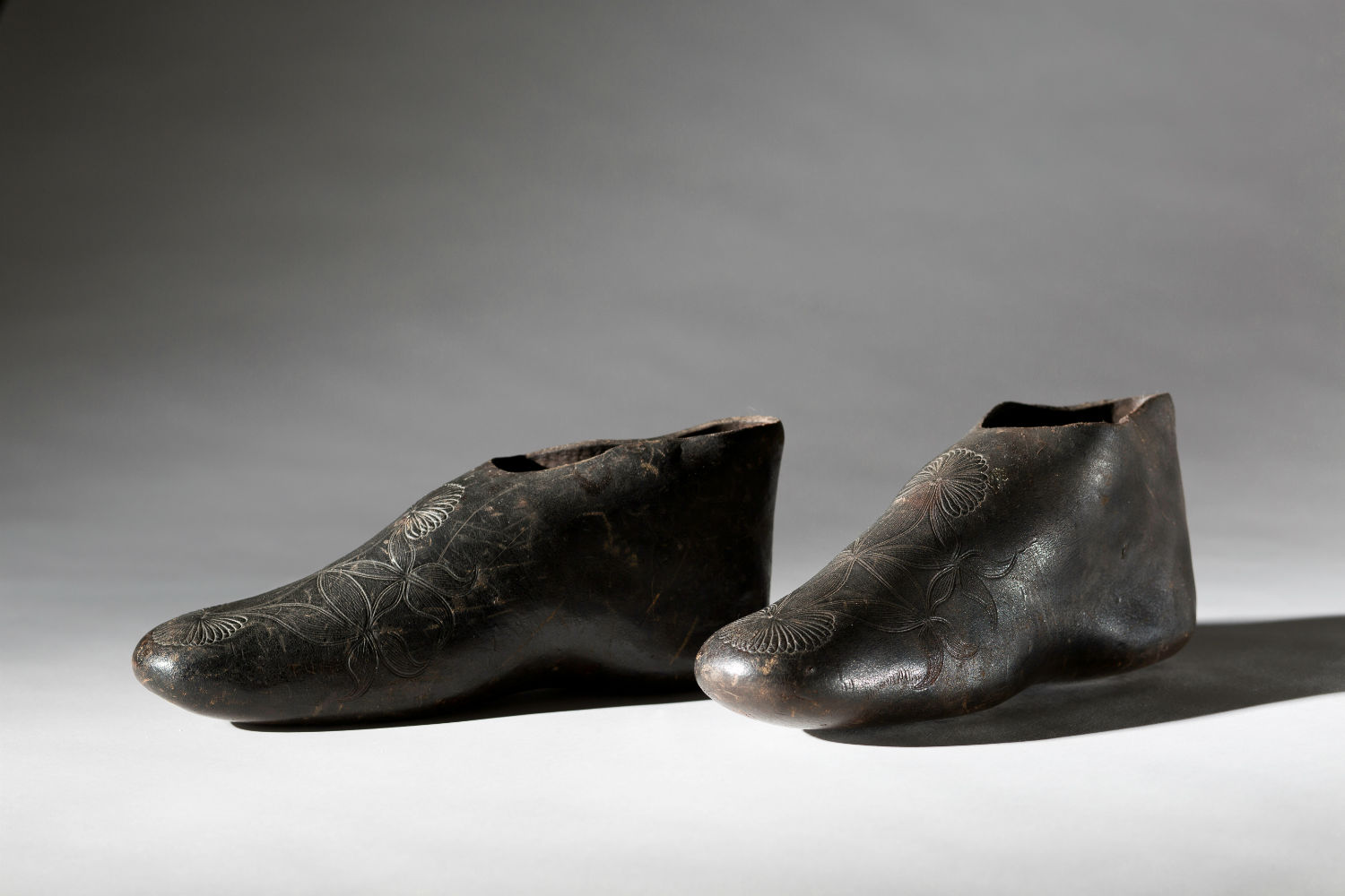 Manufacturer Unknown Pre-vulcanized Rubber Overshoes, ca. 1830s. Collection of the Bata Shoe Museum Photo: Ron Wood. Courtesy American Federation of Arts/Bata Shoe Museum