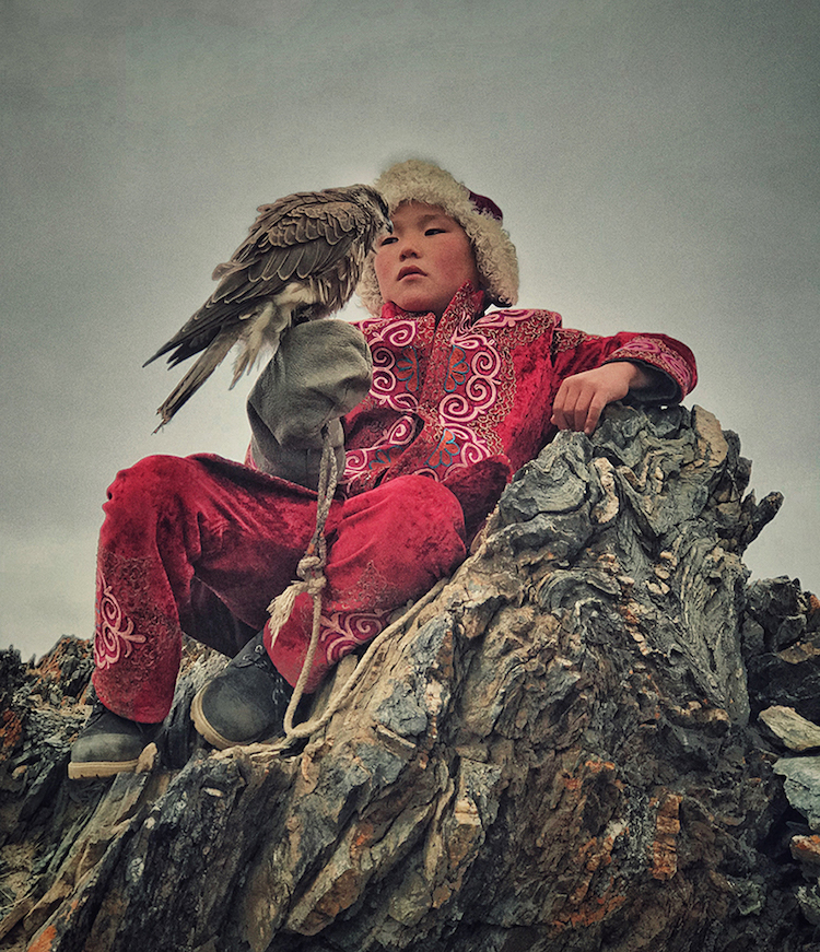 First Place winner for the Portrait Category: "A Future Eagle Hunter" Bayan Ulgi, Mongolia. Shot on an iPhone 7 Plus by Mona Jumaan, Bahrain. Courtesy of artist and IPPAWARDS