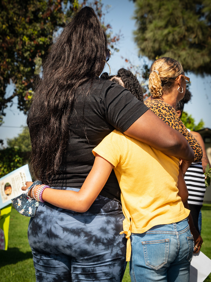Following the killing of Fred Williams by Los Angeles sheriff’s deputies, family members and local activists gather at Mona Park to hold a press conference. October 18, 2020. Los Angeles, CA.
