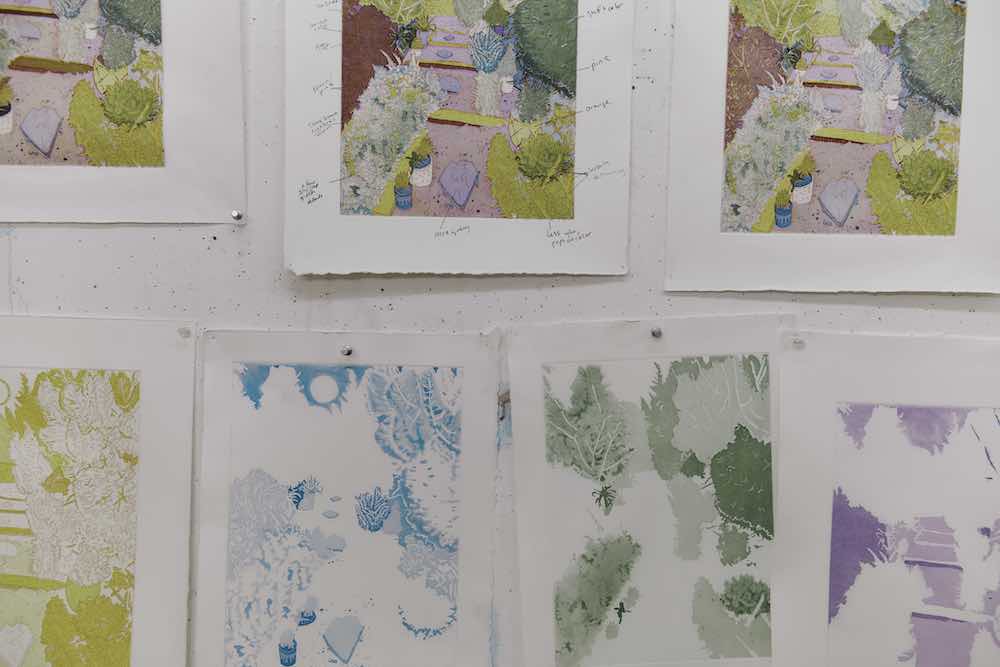 Proofs of Hayley Barker’s new six-plate etching at Wingate Studios, New Hampshire, 2023. Photo by Tony Luong Courtesy the artist and David Zwirner