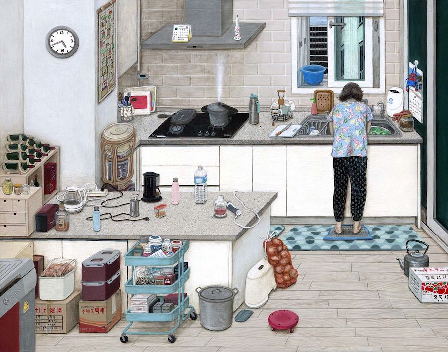 Paige Jiyoung Moon, Mom in the Kitchen, 2016