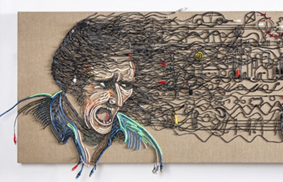 Federico Uribi Paints with Repurposed Electrical Wires