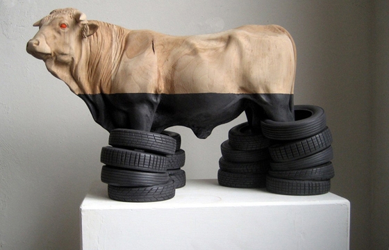 Wooden Sculptures by Willy Verginer