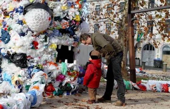 The Plastic Bag Monster in Ljubljana, Slovenia