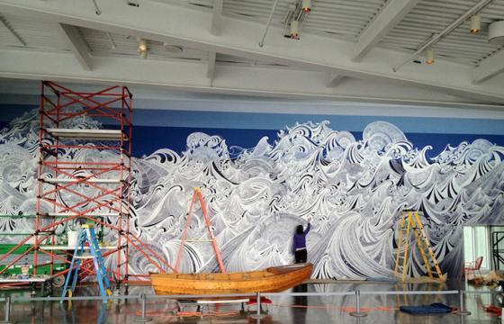Massive Silver Pen Mural by Sandra Cinto @ Seattle Art Museum