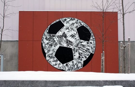 M-City Paints a large Soccer Ball
