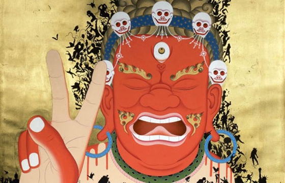 Contemporary Tibetan Thangka Paintings by Tsherin Sherpa