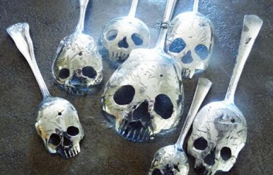 Silver Skull Spoons by Tom Sale