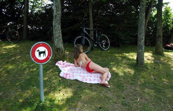 Tanning in Public