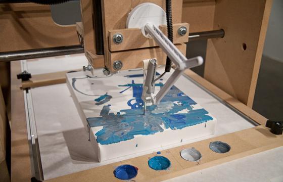 Interactive Robotic Painting Machine by Benjamin Grosser