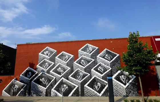 New Mural by Phlegm in Sheepshead Bay, Brooklyn