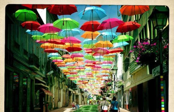 Umbrella Installation in Águeda, Portugal 