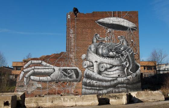 Giant Robot under construction by Phlegm
