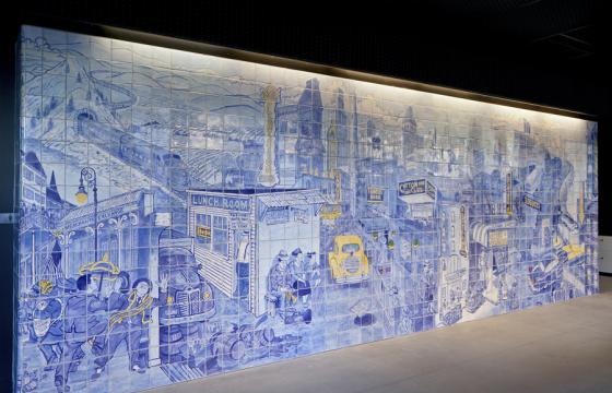 Sandow Birk & Elyse Pignolet Murals for SFJAZZ Mural