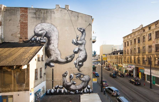 New Roa Mural in Lodz, Poland