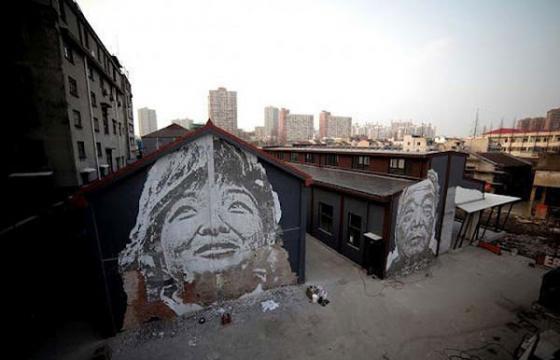 Vhils in Shanghai, China