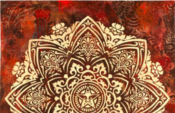 Two Shepard Fairey hand-painted multiples available at JLG