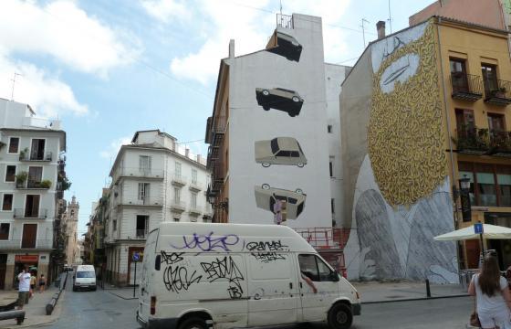 Escif and Blu in Valencia, Spain