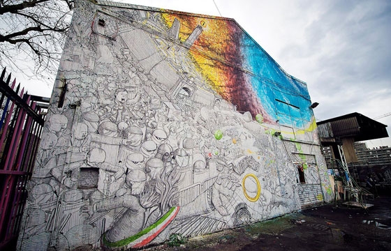 New mural from Blu in Bologna, Italy