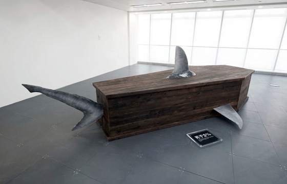 Wooden Shark Coffins by Handsome Wong