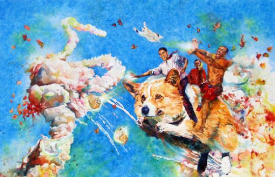 When Obama Flew Into an Explosion On A Corgi, and other Disasterpieces by Conrad Ruiz