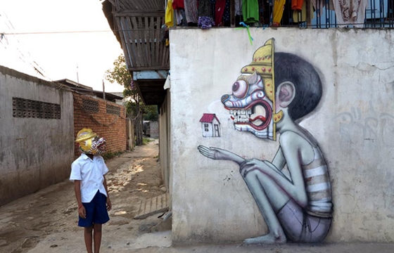 Murals in Cambodia by Seth Globepainter
