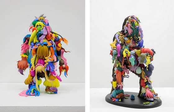 Teppei Kaneuji's Plastic Hair Assemblages