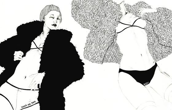 Black and White drawings from Kaethe Butcher