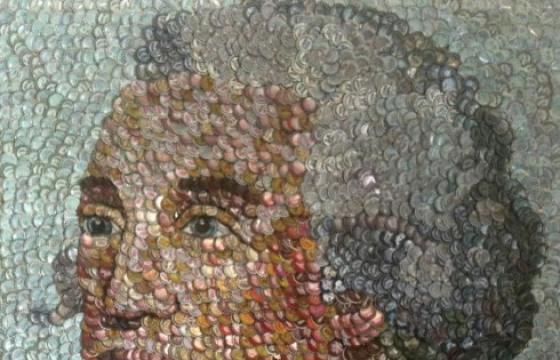 George Washington and other Bottle Cap Portraits by Molly Bright