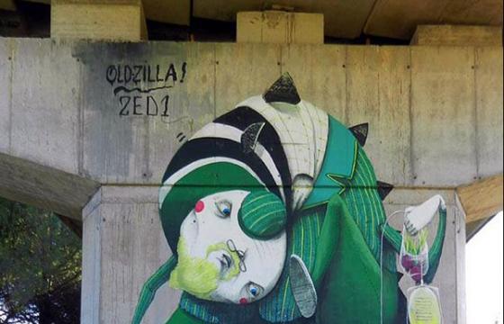 New Zed1 mural in Certaldo, Italy