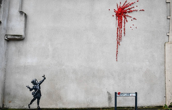 Banksy is Seeing Red in Bristol