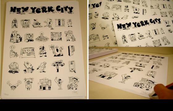 New York City Alphabet Poster by Curve