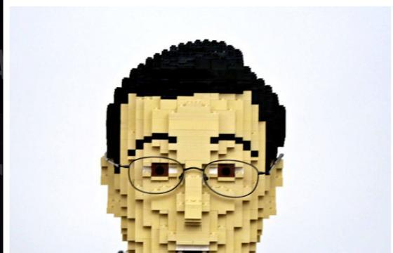 Stephen Colbert from Legos, and other Lego Sculptures by Nathan Sawaya
