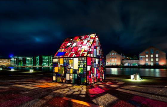 The Stained-Glass Art House by Tom Fruin 