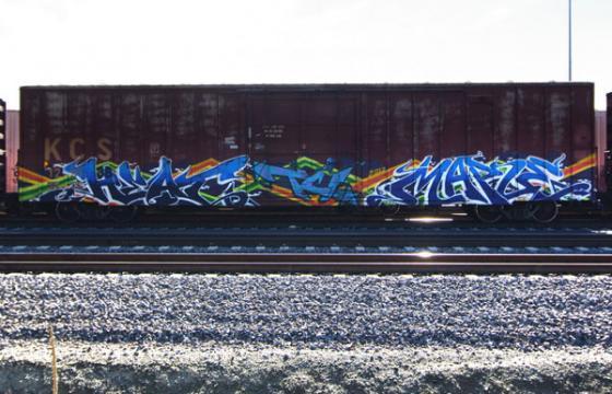 Heat x Maple on old rust KCS boxcar