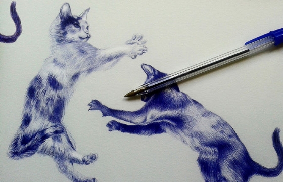 Nuria Riaza's Ballpoint Illustrations