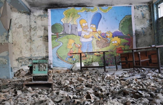 The Simpsons Mural in Chernobyl