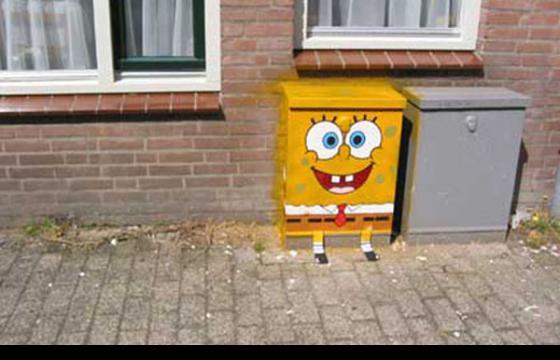 In Street Art: Sponge Bob is Everywhere