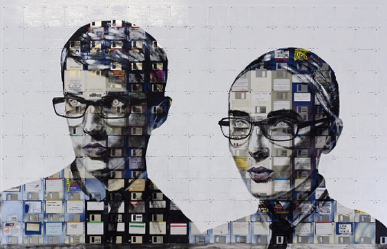 Floppy Disk Paintings by Nick Gentry