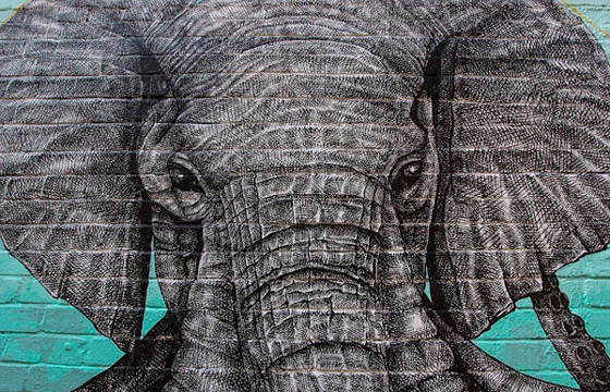 Alexis Diaz paints a hybrid animal in London