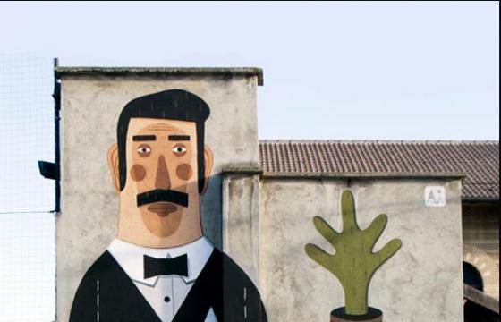 New Mural by Agostino Iacurci in Turin, Italy