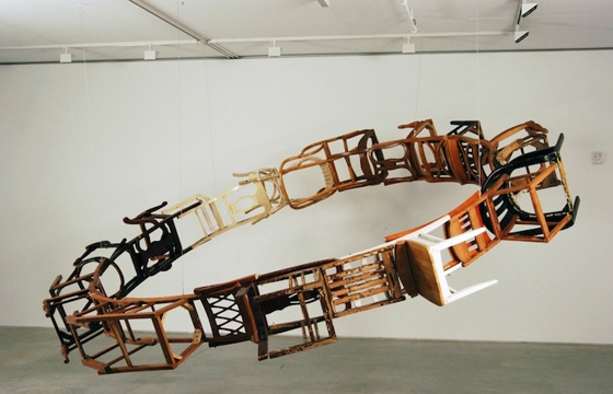Suspended Loop of Chairs by Marc Andre Robinson