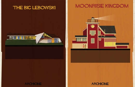 "Archicine" Illustrations of Iconic Architecture in Film